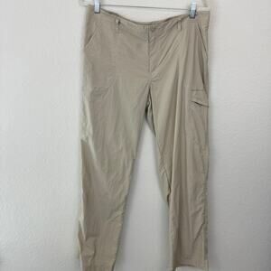 Columbia Women PFG Aruba Roll Up Pants Omni Shade Size 12 Trail 100% Nylon Beige